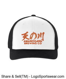 Amanogawa Brewing Co Trucker Hat (White/Black/Orange) Design Zoom
