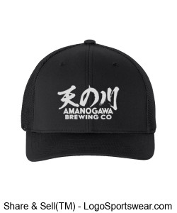 Amanogawa Brewing Co Trucker Hat (Black/Black) Design Zoom